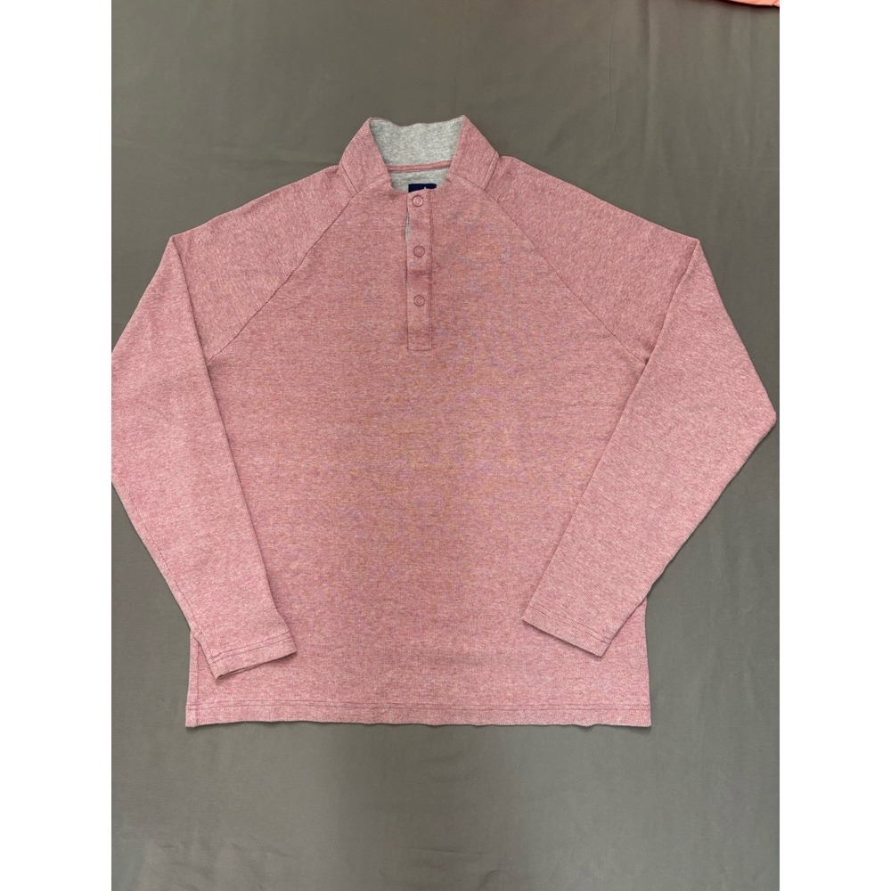 Johnnie-O Men's Malibu Red Mock Neck Snap Pullover JMKO2390 Large L Heathered